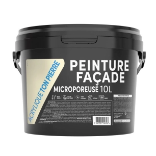 Peinture façade acrylique mate microporeuse ton pierre 10 litres extérieur - TOUT DANS LE PRIX