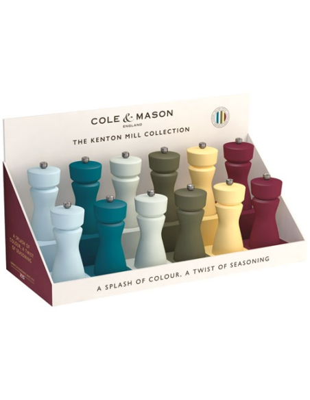 kenton moulin sel poivre display 12 6 colori assortis - cole et mason emile and co