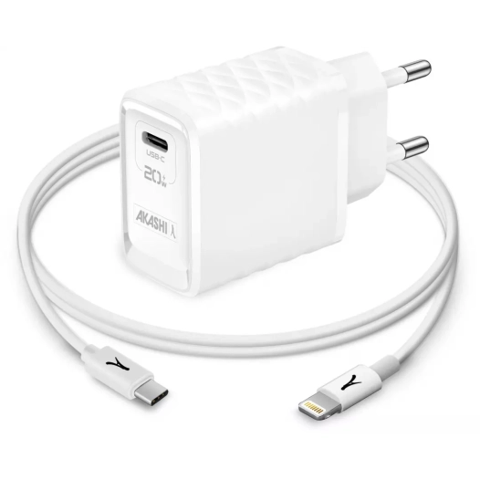 c/sect 20w usb-c+usb cab1m lightning gan - akashi