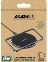chargeur rapide sans fil 15w noir - akashi