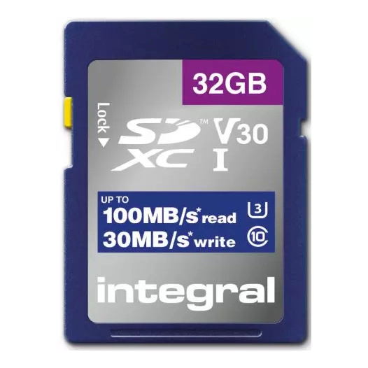 sdhc 32gb cl10 v30 30mb - integral