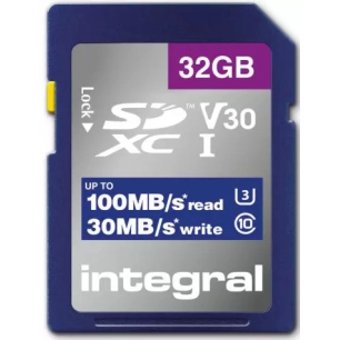 sdhc 32gb cl10 v30 30mb - integral