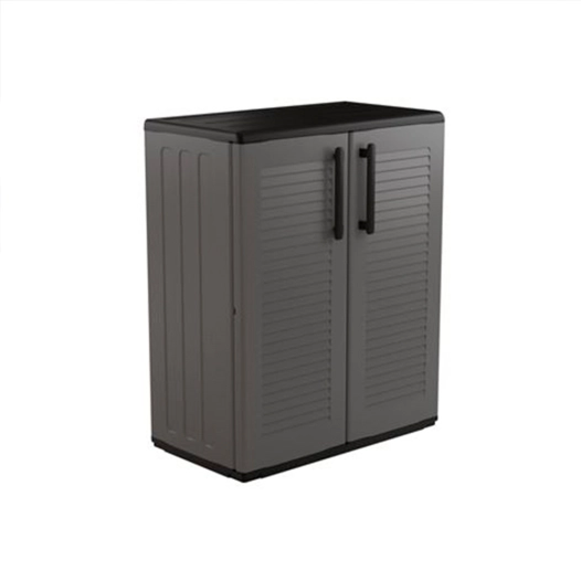 armoire basse en polypropylène. gris foncé, 68 x 37 x 84 cm