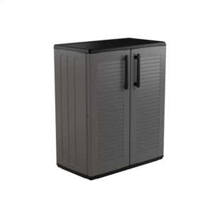 armoire basse en polypropylène. gris foncé, 68 x 37 x 84 cm