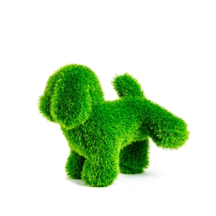 figurine en gazon, chien patte, 24 x 35 x 35 cm