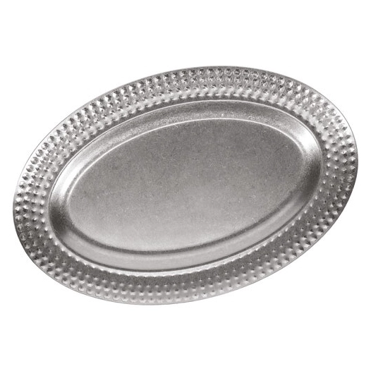 plat ã  servir 35x23cm avec bord structurã© antique argent serve - fine dining living