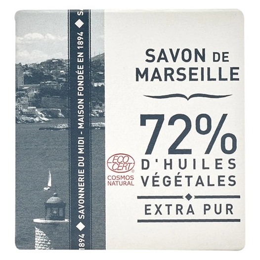 cube savon de marseille 100 g extra pur ecocert avec boite - compagnie du midi