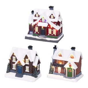 maison de noël à led avec éclairage fixe, différents modèles