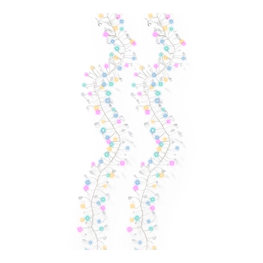 guirlande lumineuse d'intérieur multicolore à micro-led avec cristaux et fil argenté, 1,2 m