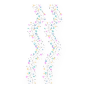 guirlande lumineuse d'intérieur multicolore à micro-led avec cristaux et fil argenté, 1,2 m