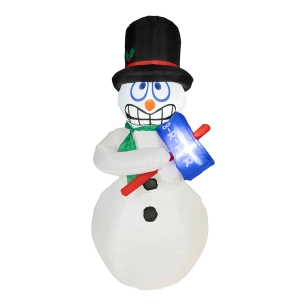 bonhomme de neige gonflable avec led pour une utilisation en extérieur 80 x 70 x 175 cm