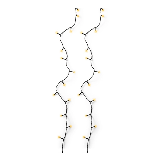 guirlande lumineuse led multifonctionnelle d'extérieur, 8 fonctions, 180 led, lumière chaude classique, câble noir, 13,5 m