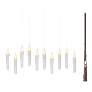 bougies led à effet flamme magique pour intérieur, lot de 10 + baguette magique