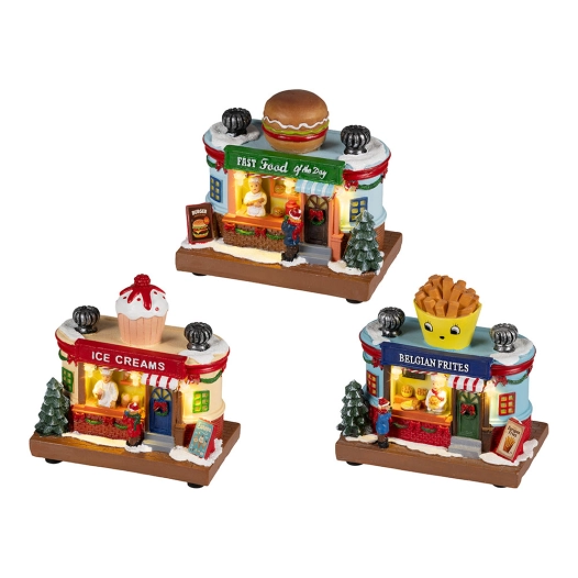 scène animée avec jeu de lumière, thème boutique, différents modèles