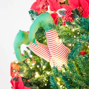 figurine de sapin de noël avec jambes d'elfe, 35 cm