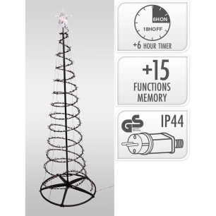 sapin de noël extérieur noir 640 led rgb 180 cm