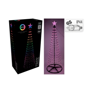 sapin de noël extérieur noir 370 led rgb 210 cm