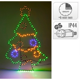 sapin de noël décoratif à led, 201 led, 80 cm