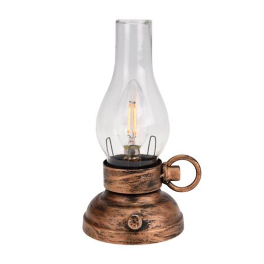 lanterne led en métal et verre, avec piles, 20 cm