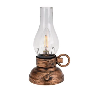 lanterne led en métal et verre, avec piles, 20 cm