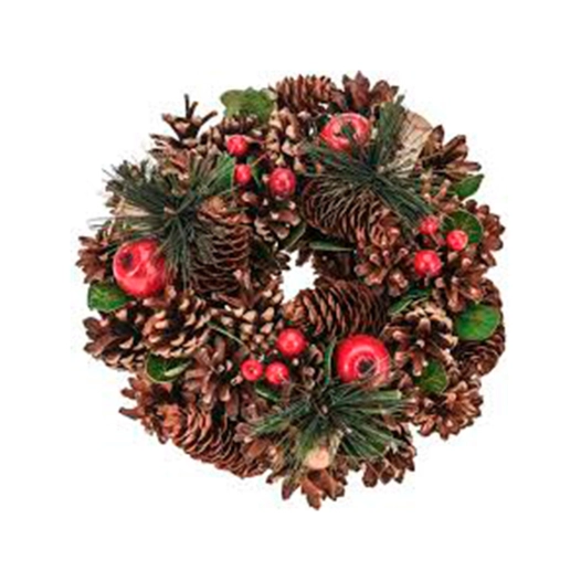 couronne de l'avent avec pommes de pin ø25 cm