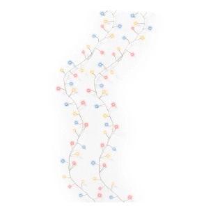 guirlande lumineuse led extérieure, blanc chaud et multicolore, clignotante, câble argenté, 600 cm