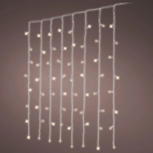 rideau lumineux led blanc chaud d'extérieur, fixe, câble transparent, 2 x 2 m