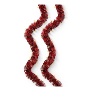 guirlande lumineuse led clignotante d'extérieur, 8 fonctions, 180 led, or doux, guirlande rouge, câble vert, 9 m