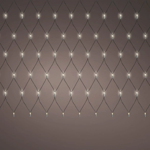 réseau d'éclairage led fixe extérieur, blanc chaud, câble noir, 2 x 2 m