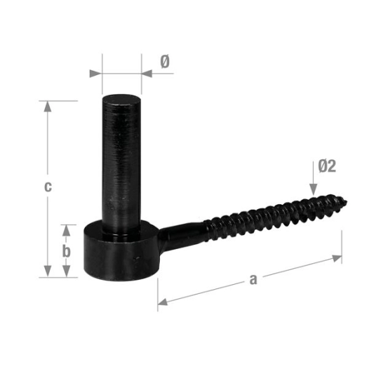 gond ã  visser ã¸14 x 90 mm acier noir - cqfd ld