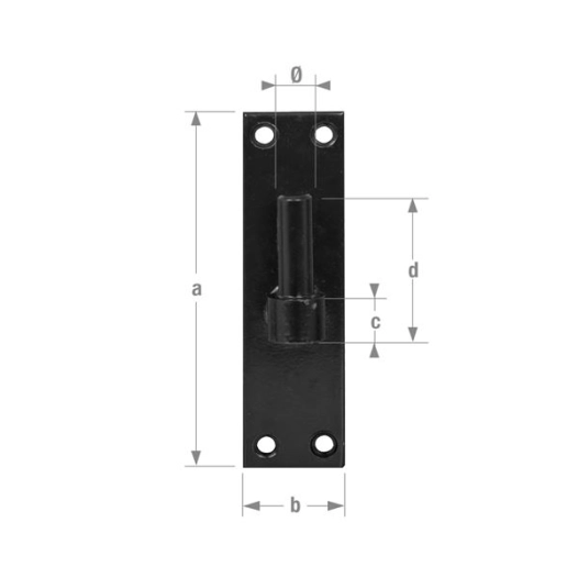 gond platine bout carrã© ã¸ 14 x 150 mm noir - cqfd ld