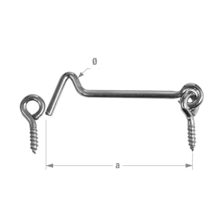 crochet de contrevent 5 x 100 mm acier zinguã© - cqfd ld