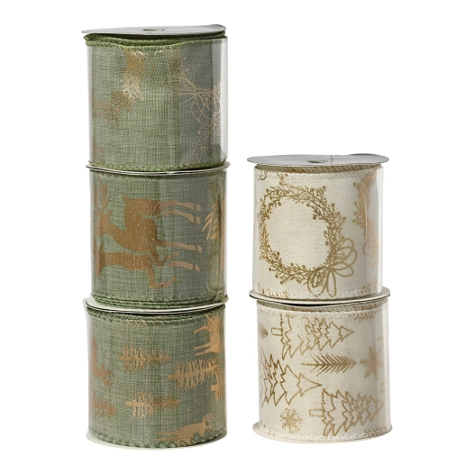 ruban en polyester à motifs de noël, modèles variés