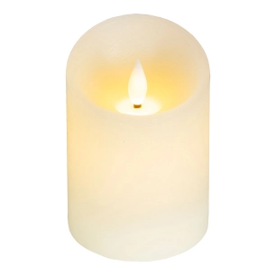 bougie led en cire, à sommet incurvé, crème, ø7,5 x 10,5 cm