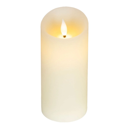 bougie led en cire, à sommet incurvé, couleur crème ø7,5 x 17 cm