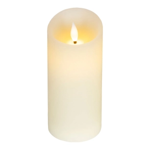 bougie led en cire, à sommet incurvé, couleur crème ø7,5 x 17 cm