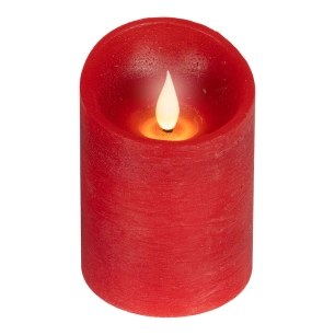 bougie led en cire, à sommet incurvé, couleur rouge ø7,5 x 10,5 cm