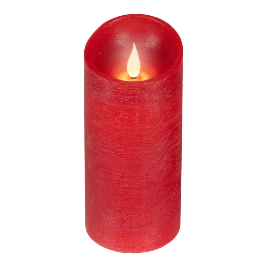 bougie led en cire, à sommet incurvé, couleur rouge ø7,5 x 17 cm