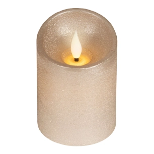 bougie led en cire, à sommet incurvé, couleur or ø7,5 x 10,5 cm