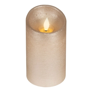 bougie led en cire, à sommet incurvé, couleur or ø7,5 x 12,5 cm