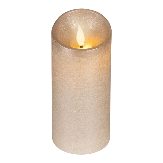 bougie led en cire, à sommet incurvé, couleur or ø7,5 x 17 cm