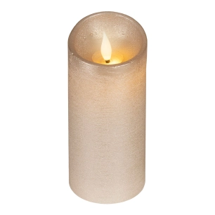 bougie led en cire, à sommet incurvé, couleur or ø7,5 x 17 cm