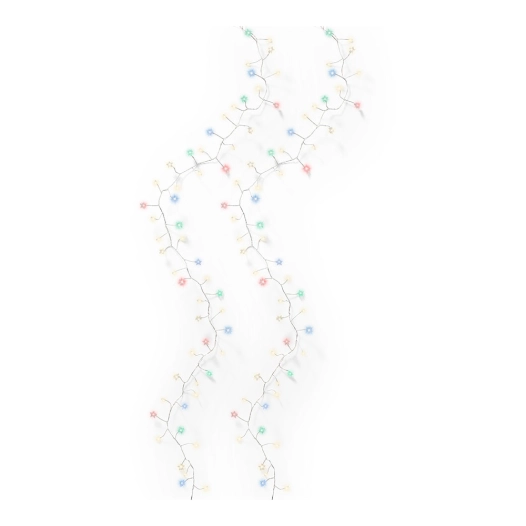 guirlande lumineuse led multicolore d'intérieur avec fil argenté, 80 led, 1,5 m