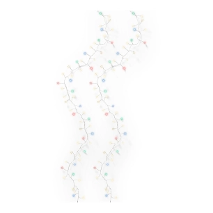 guirlande lumineuse led multicolore d'intérieur avec fil argenté, 80 led, 1,5 m