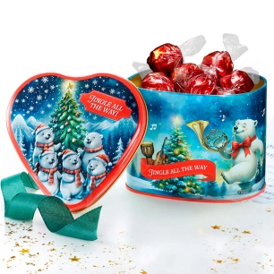 boîte de pralines de noël en forme de cœur