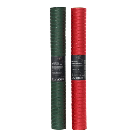 chemin de table en polyester à rayures, couleurs assorties, 35 x 120 cm