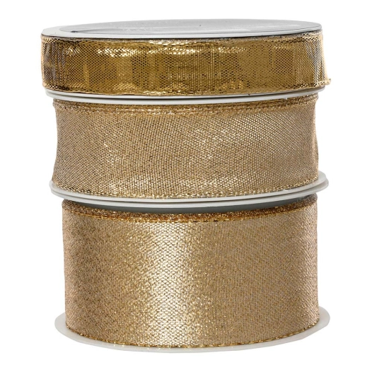 ruban en polyester doré, modèles variés