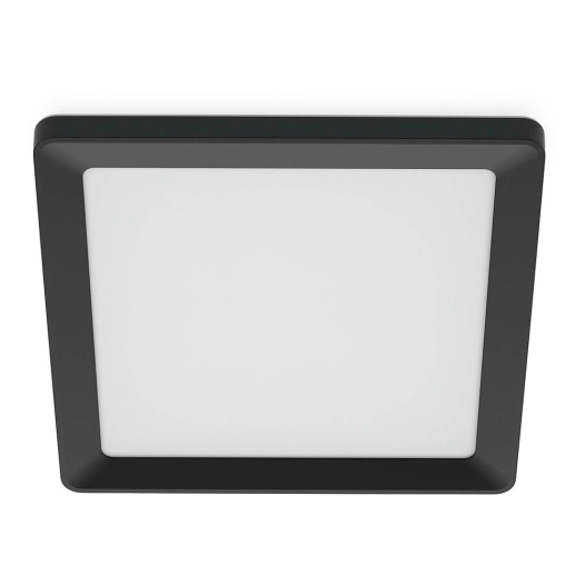 plafonnier carré noir valen, 17 w, 2050 lm, 2200 - 6500 k, 395 x 37 x 395 mm