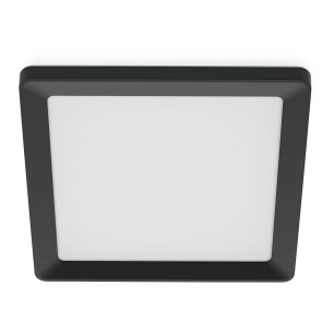 plafonnier carré noir valen, 17 w, 2050 lm, 2200 - 6500 k, 395 x 37 x 395 mm