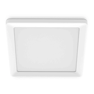 plafonnier carré blanc valen, 17 w, 2050 lm, 2200 - 6500 k, 395 x 37 x 395 mm